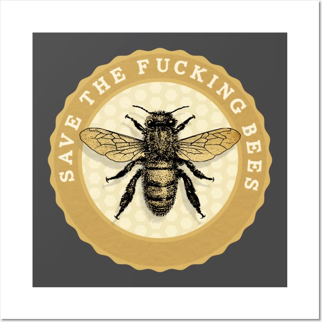 Save the bees Wall Art by Midcenturydave